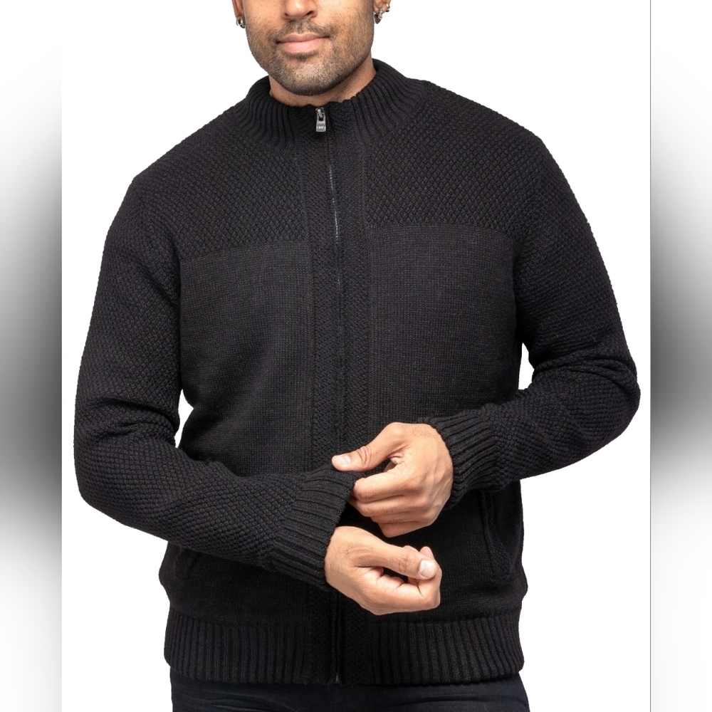 XRAY Jeans Color Blocked Full Zip High Neck Sweater Jacket